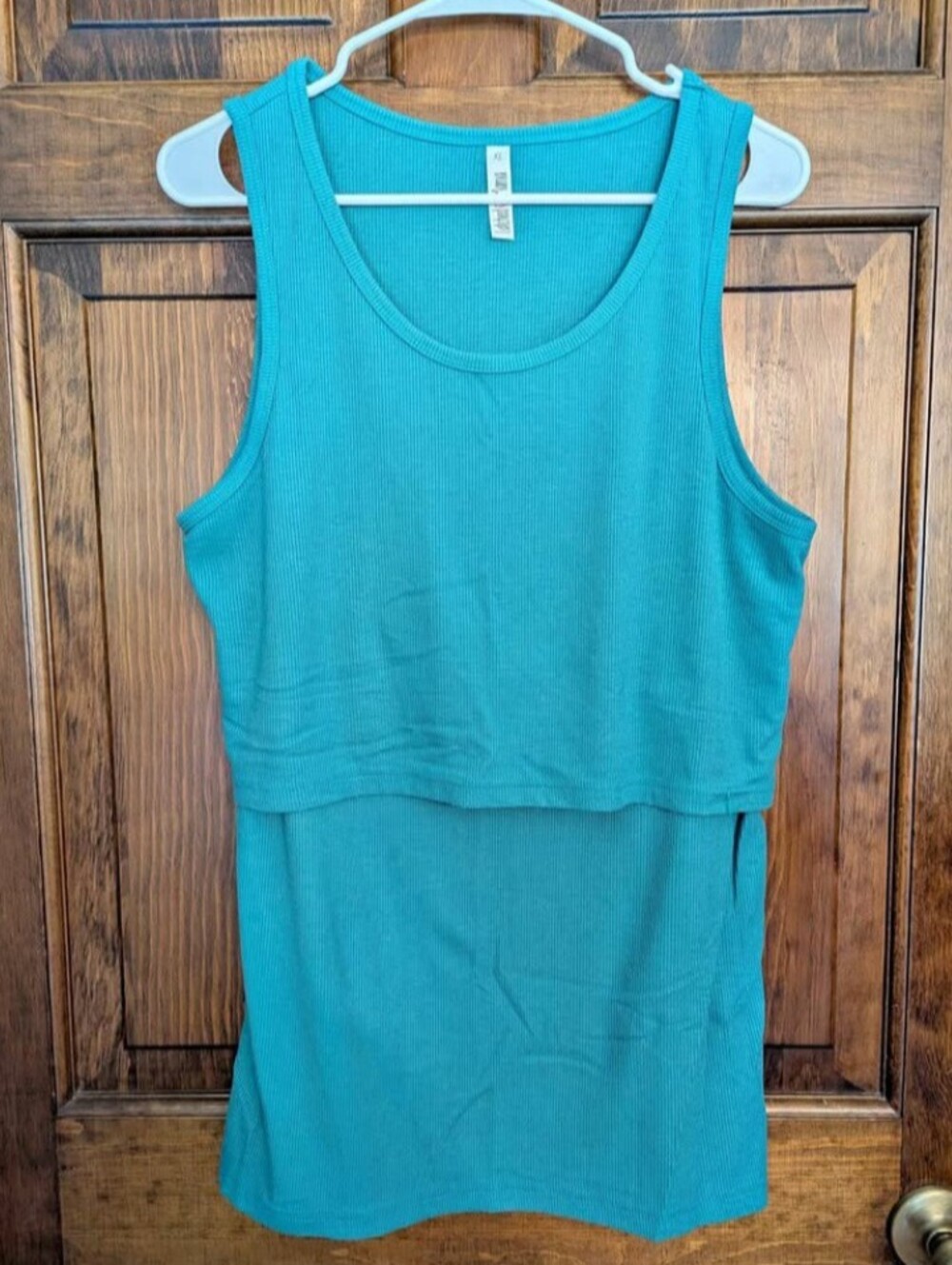 Latched Mama Teal Layered Nursing Tank Top